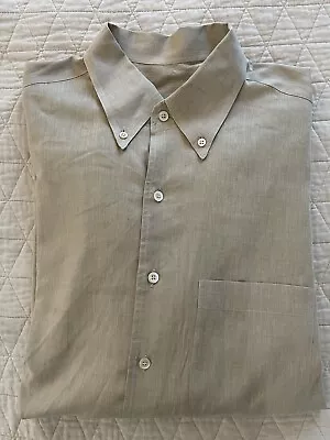 Ermenegildo Zegna Soft Vintage Button Down Cotton Linen Shirt In Ecru Size XXL • $38