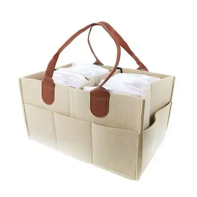 £6.49 • Buy Felt Baby Diaper Caddy Nursery Storage Wipes Bags Nappy Organizer Container
