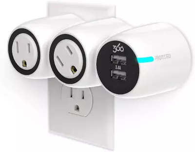 Powercurve Mini Mobile Surge Protector With 2 Rotating Outlets 2 3.4A USB Port • $45.46