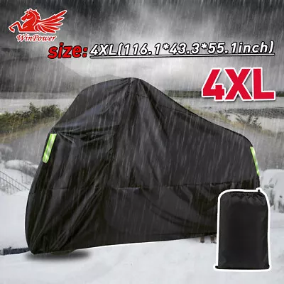 4XL Motorcycle Cover Waterproof For Winter Outside Storage Snow Rain • $27.99