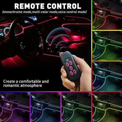 4M RGB LED Car Interior Fiber Optic Neon EL Wire Atmosphere Lights Strip Kit US • $14.58
