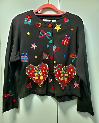 Vintage Michael Simon Lite Christmas Jacket W/Embroidery--Size L • $20