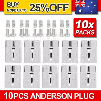 $11.95 • Buy 10 X Anderson Style Plug Connectors 50 AMP 12-24V 6AWG DC Power Tool NEW