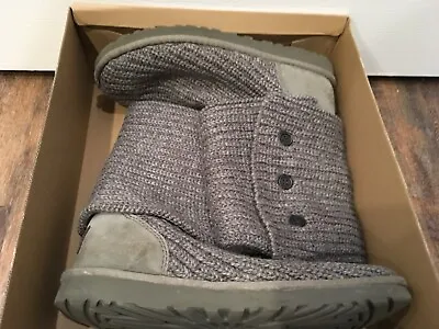 UGG Australia Boots Womens Size 8 Classic Cardy Knitted Tall Gray 5819 • $30