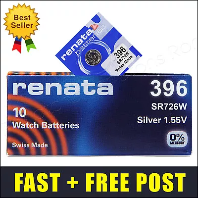 396 ⌚ Watch Battery ⌚ RENATA Batteries Cell SR726W SR59 Silver Oxide Coin Cell • £66.99