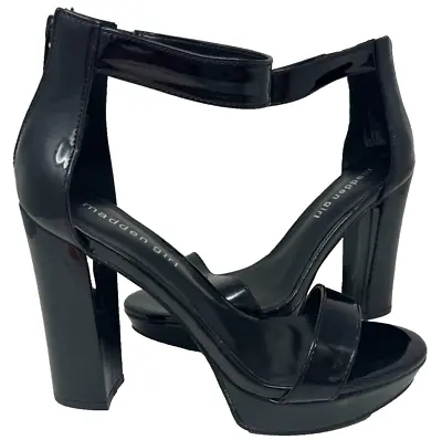 Madden Girl Women's Siren Zip Up Comfort High Heels Black Size:8 78D • $38.49
