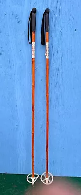 NICE VERY OLD Vintage Set Of Bamboo Snow Ski Poles Measuring 54  Long • $25.95