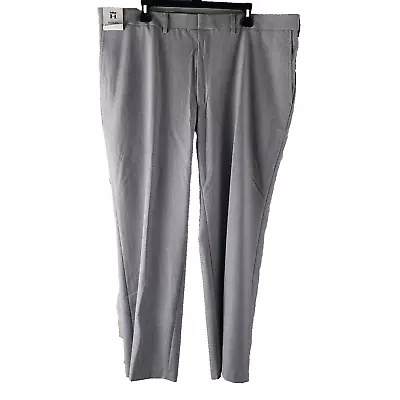 JM Haggar Classic Fit Expandable Waist Light Gray Dress Pants 42x29 FF NWT $80 • $21.07