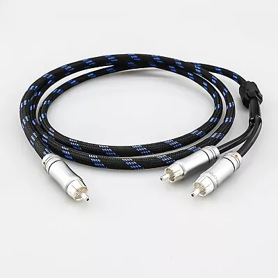 Hi-Fi Subwoofer BASS Cable 1×RCA To 2×RCA Male Audio Splitter Signal Cable Cord • $10.80