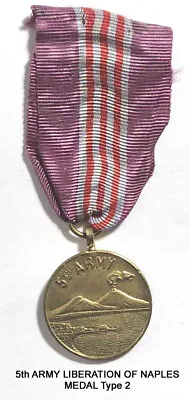 JR043-5th Army Commemorative Medal Naples Italy 1943 Type 2 • $30