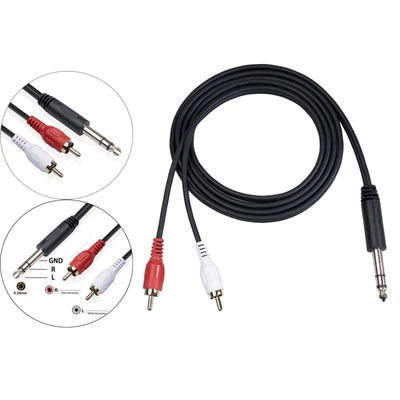 £7.86 • Buy 6.35 Mm To 2RCA Cable Y Splitter Dual Shielded 35 Mm RCA Cable DJ Controller