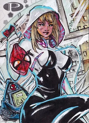 2021 2024 UD Upper Deck Marvel Premier Ap Spider Gwen Stacy Sketch Card By Tolu • $138