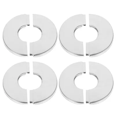4 Pcs Round Hole Cover Wall Mount Water Plate Stainless Steel • £7.19