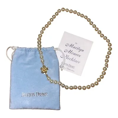 ASHTON DRAKE The Marilyn Monroe Necklace Pearl W/pouch & Box COA • $45