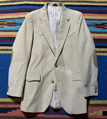 Vintage Brad Whitney 40L Western Mens Tan Corduroy Sports Coat Jacket Blazer • $49.99