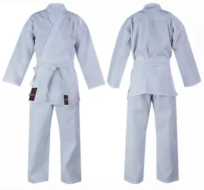 Adult  Karate Aikido Uniform Suits White Free Belt Karate Gi Kimono • £20.99