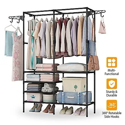 New Design Portable Closet Wardrobe Clothes Rack Storage Organizer Shelf Durable • $29.99