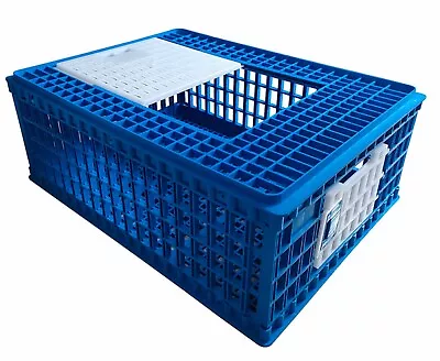 Blue Chicken Transport 4h Show Cage Coop Crate Chicken Quail Pigeons 3 Door • $74.99