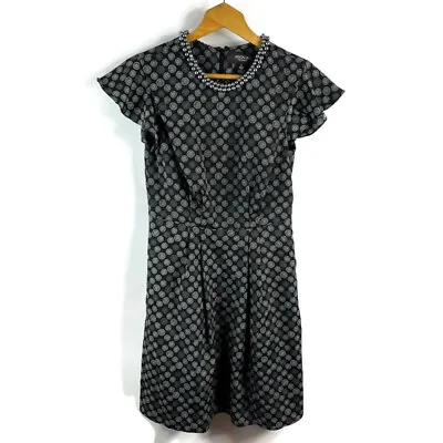 $28.98 • Buy Jason Wu For Target Womens Black Sheath Dress Circles Pearl Neck Short Sleeve 4