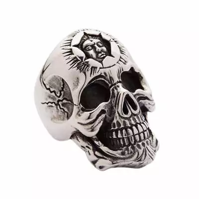 Heavy Sterling Silver Sun God Skull Biker Ring Gothic Men's • $137