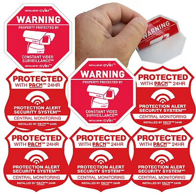 5 Home Alarm System Stickers 2 CCTV  1 Static Cling Camera Decal See Store • $5.95