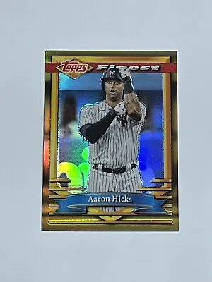 2021 Topps Finest Flashbacks Aaron Hicks Gold Refractor /50 Yankees #187 • $5.99