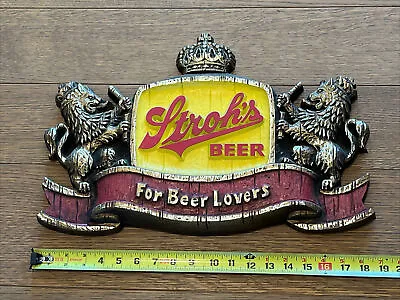 Vintage Strohs Beer Lover Sign Beer Pub Tavern English Man Cave Gift Picture (B) • $39.99