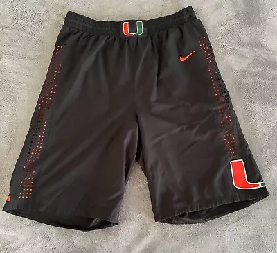 Miami Hurricanes Nike Authentic On Court Sewn Basketball Game Shorts Large • $34.99