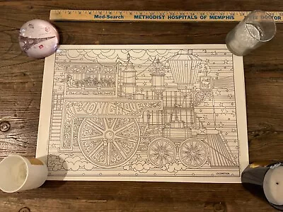 Doodle Art Vintage Coloring Poster The Midnight Mover • $15