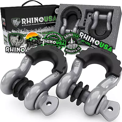 Rhino USA D Ring Shackle 41850lb Break Strength – 3/4” Shackle With 7/8 Pin For • $39.72
