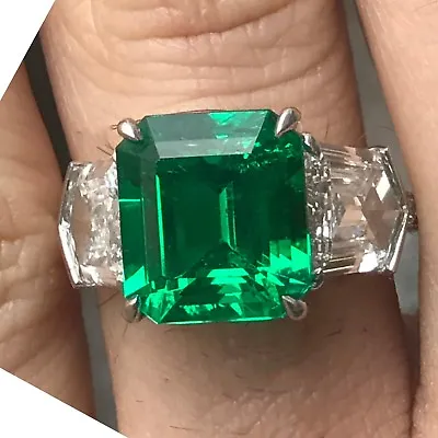 Vivid 3.97 CT Muzo Colombian Green Emerald No Oil Certified • $245000