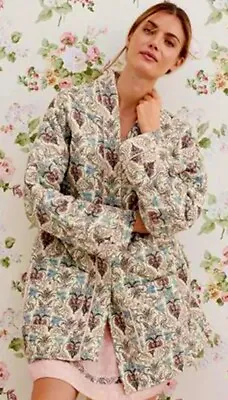 Pretty *LAURA ASHLEY* Oversized Paisley Cotton Quilted Kantha Kimono Jacket L • £65