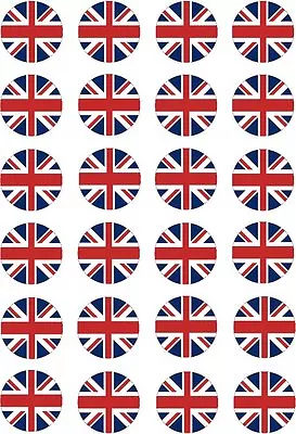 24 Union Jack Flag Cup Cake Toppers Edible Wafer Paper Decorations • £2.99