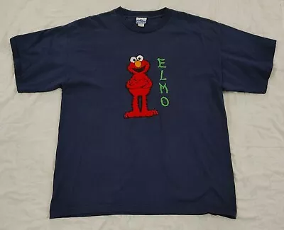 Vintage 90's Fuzzy Elmo T Shirt Single Stitch Sesame Street Blitzz Size L • $12.52