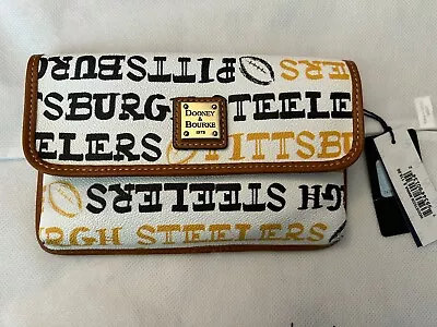 Nwt Dooney & Bourke Nfl Pittsburgh Steelers Doodle Milly Clutch Wristlet Purse • $85