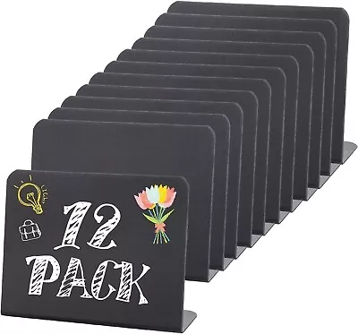 12 Pcs Mini Chalkboard Signs Small Black Chalk Board Menu Blackboard Display • £8.60