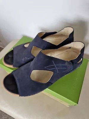 Waldlaufer Ladies Size 5 Blue Sandal In Nubuck Leather. Very Good Condition . • £9.99