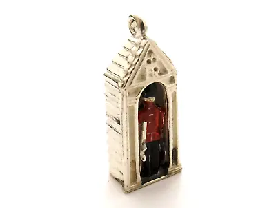 £16.99 • Buy Queen's Guard In Sentry Box Soldier Vintage Sterling Silver And Enamel Charm