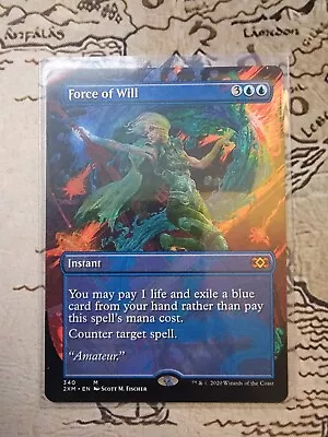 MTG Force Of Will Double Masters Borderless Mythic Rare • $149.99