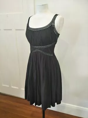 Jill Stuart 8 Vintage 50's Style Black Lace & Cotton Sun Dress Classic  • $85