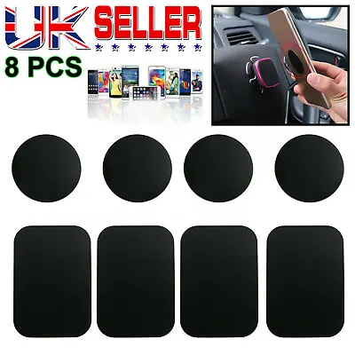 8 PCS Metal Plates Sticker Replace For Magnetic Car Mount Holder Cell Phone GPS • £3.99