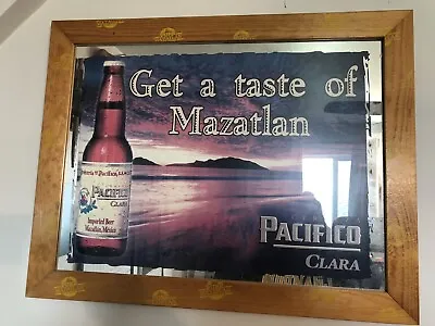 Cerveza Pacifico Clara Beer Sign Bar Wall Decor Glass Mexico Large Mazatlan • $100