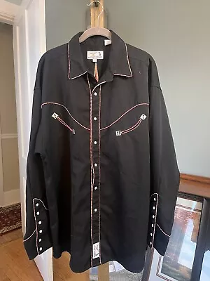 Vintage Panhandle Slim Pearl Snap Embroidered Western Shirt Size Xl • $100