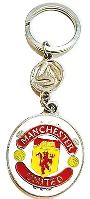 Manchester United Keychain Silvertone Metal Football Soccer Team Crest Keyring • $17