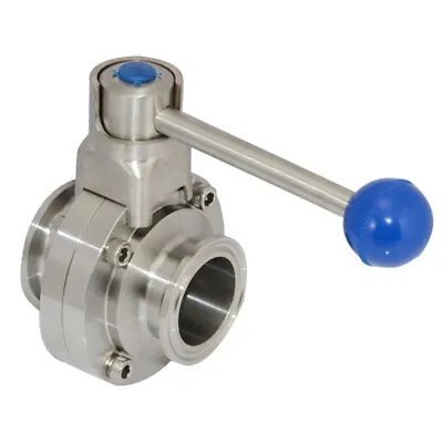 3/4  1  2  3  4  Inch Tri Clamp Sanitary Butterfly Valve Stainless Steel 316 • $87.99