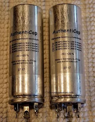 TWO 80-40-30-20 MFD 550V Twist Lock Capacitor Authenticap KTL25 MC225 MC275 AMP  • $134.95