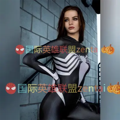 Venom Spiderman Women/Kid Jumpsuit Bodysuit Zentai Cosplay Costume Suit No Mask • $45.91