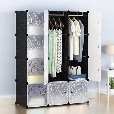 £36.99 • Buy 12 Cube Plastic Storage Wardrobe Clothes Organizer Cupboard Closet Cabinet DIY