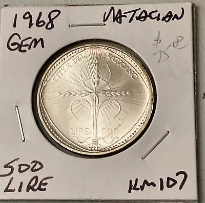 1968 Vatican 500 Lire Silver Coin Gem Uncirculated • $75