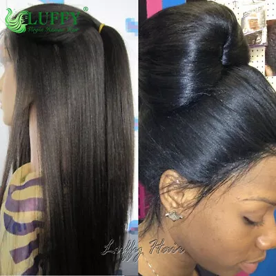 Light Yaki 13x6 HD Transparent Lace Front Wigs 100 Human Hair Wig With Baby Hair • $255